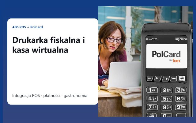 Drukarka fiskalna i kasa wirtualna z ABS POS oraz płatnością PolCard